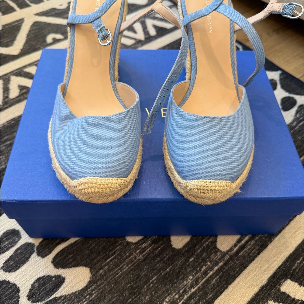 Stuart Weitzman Light Blue Espadrille Wedges - Picture 8 of 8